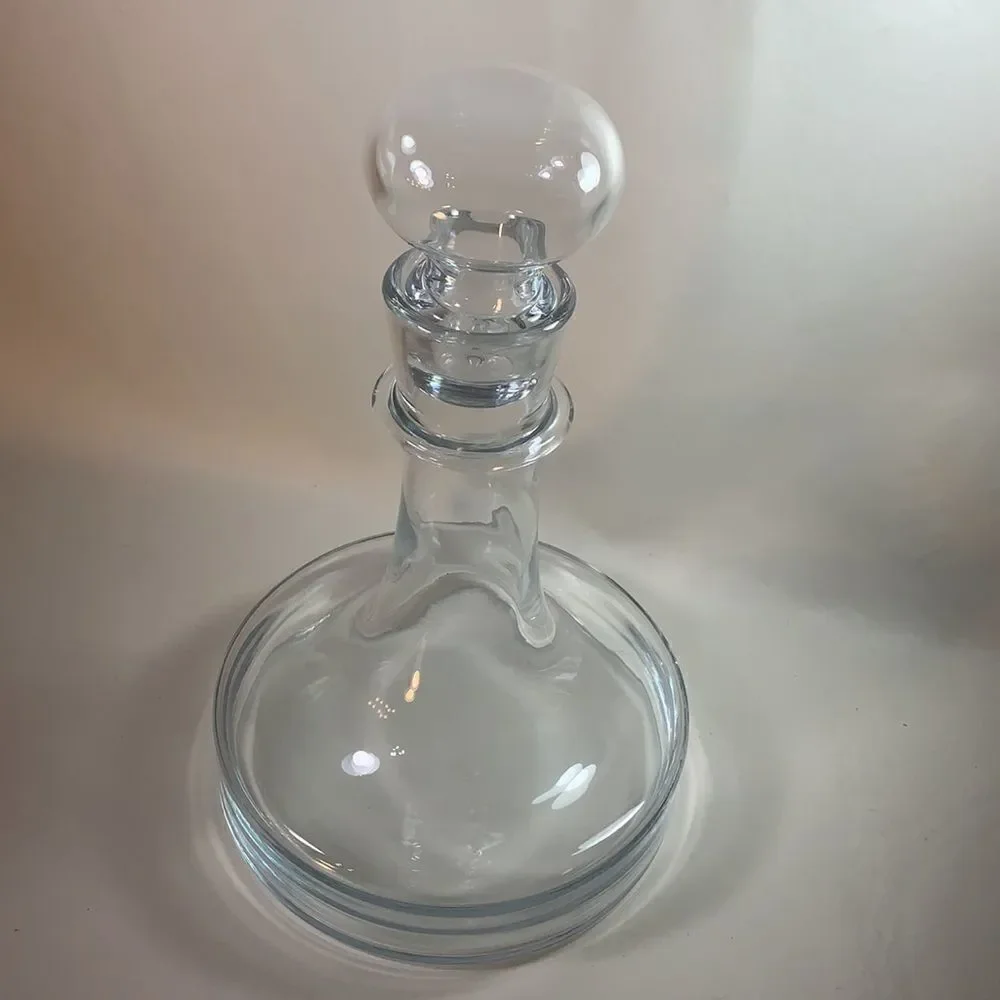 Vintage Clear Glass Serving Bar Accessories Cocktails Liquor Decanter With Top